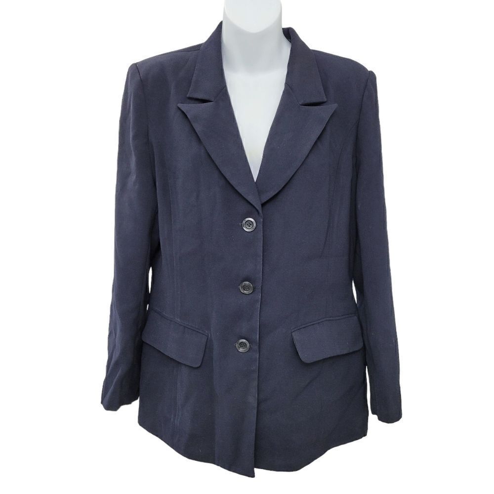 2/$20 Vintage Y2K Top Fashion Navy Blue Blazer Jacket Size: M